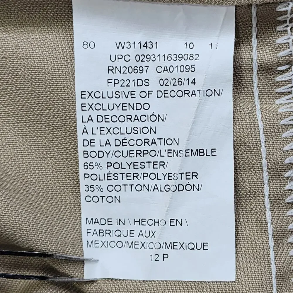 Dickies Pants‎ Womens 12P PETITE Tan Khaki Stretch Twill FLEX Relaxed Fit Skater